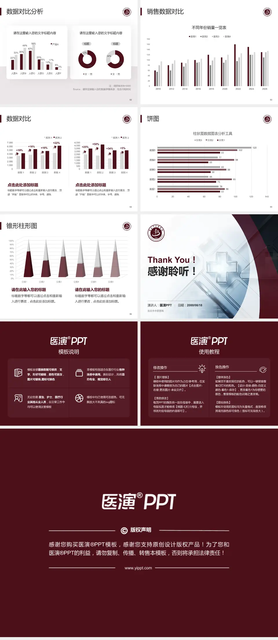 淮北市中医医院医疗行业比赛专用PPT模板4:3格式幻灯片预览图7