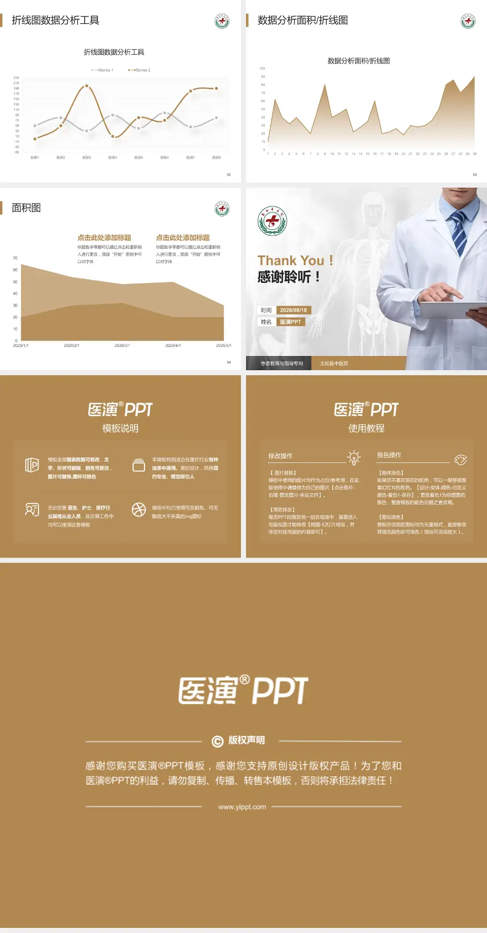 太和县中医院患者教育与指导PPT模板4:3格式幻灯片预览图7