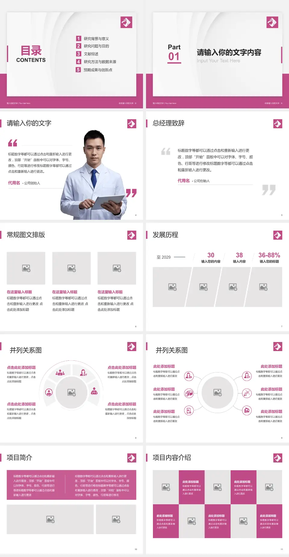 海南省妇幼保健院医院管理报告PPT模板4:3格式幻灯片预览图2