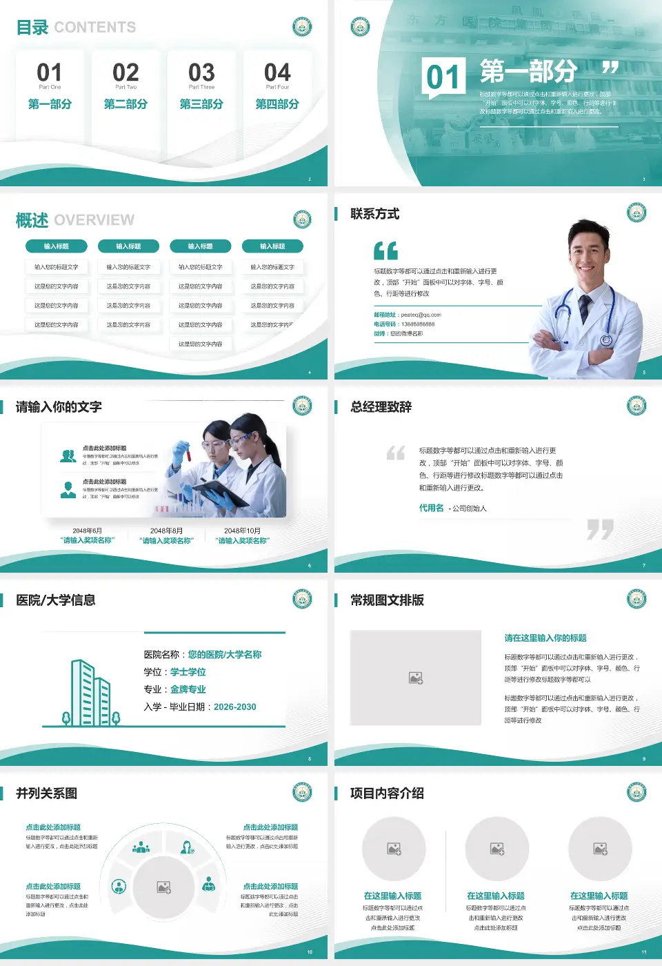 淮南东方医院集团凤凰医院会议与研讨会PPT模板16:9格式幻灯片预览图2