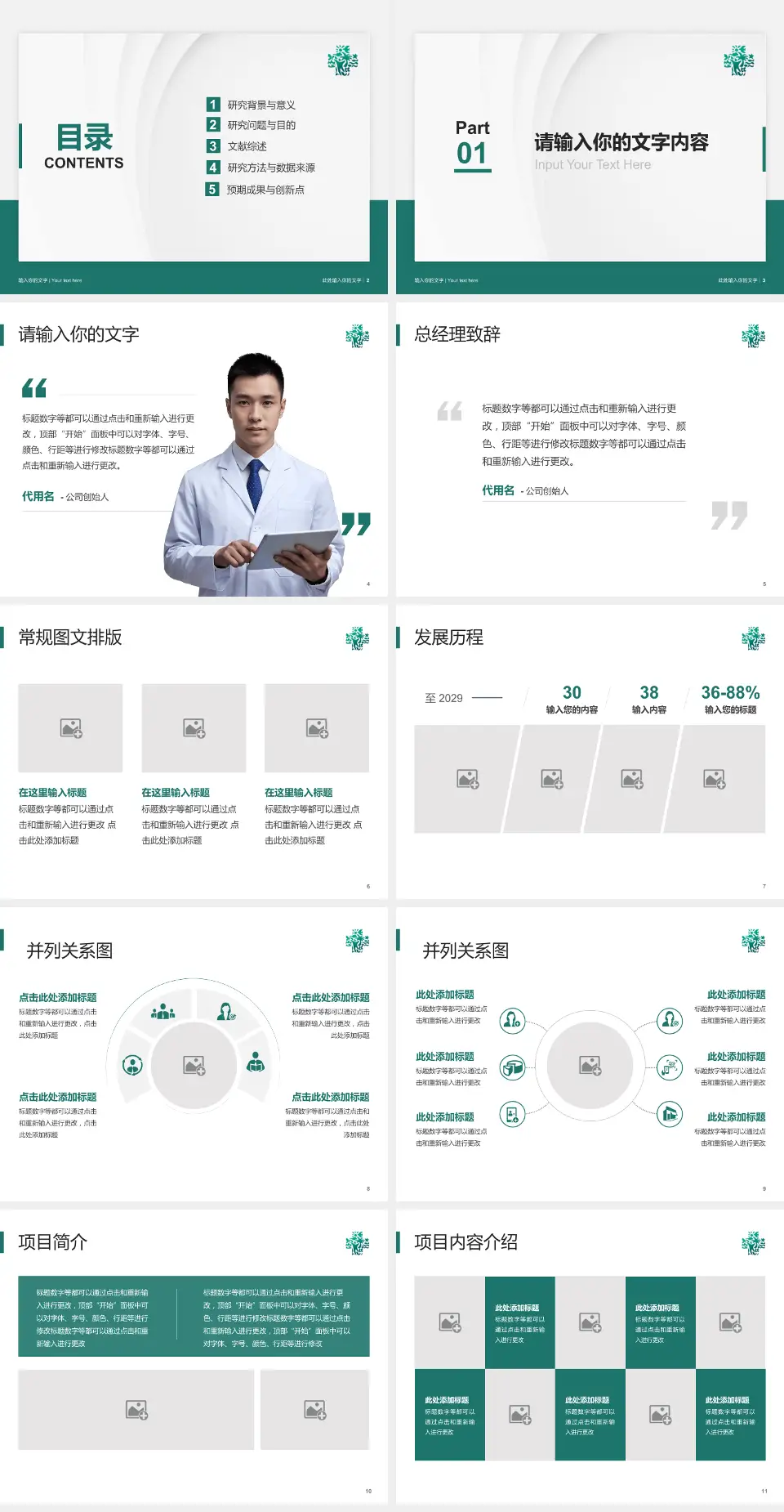 海南省肿瘤医院医院管理报告PPT模板4:3格式幻灯片预览图2