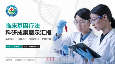 安庆市第一人民医院科研成果展示PPT模板