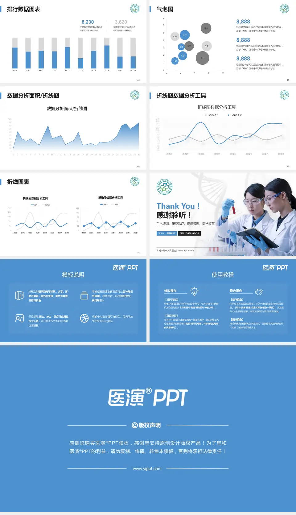 滁州市第一人民医院科研成果展示PPT模板16:9格式幻灯片预览图6