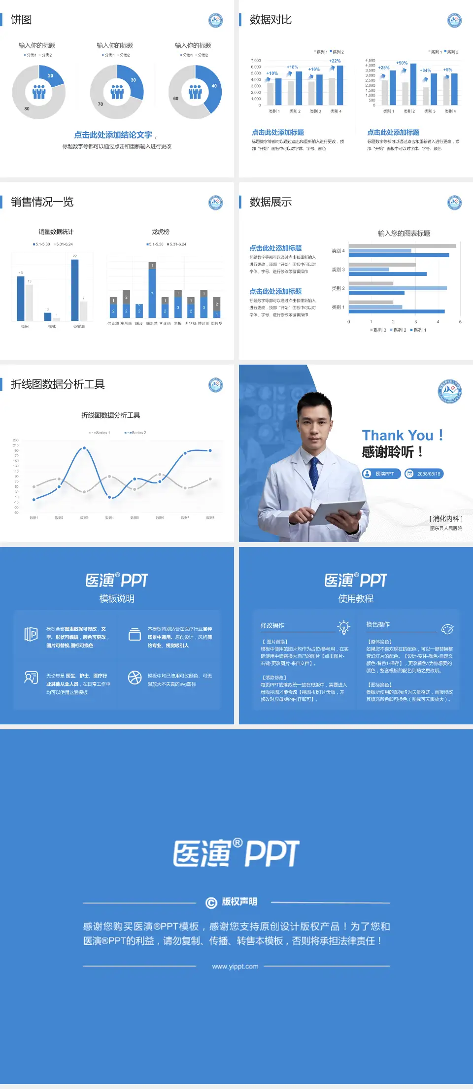 肥东县人民医院病例分享与讨论PPT模板4:3格式幻灯片预览图4