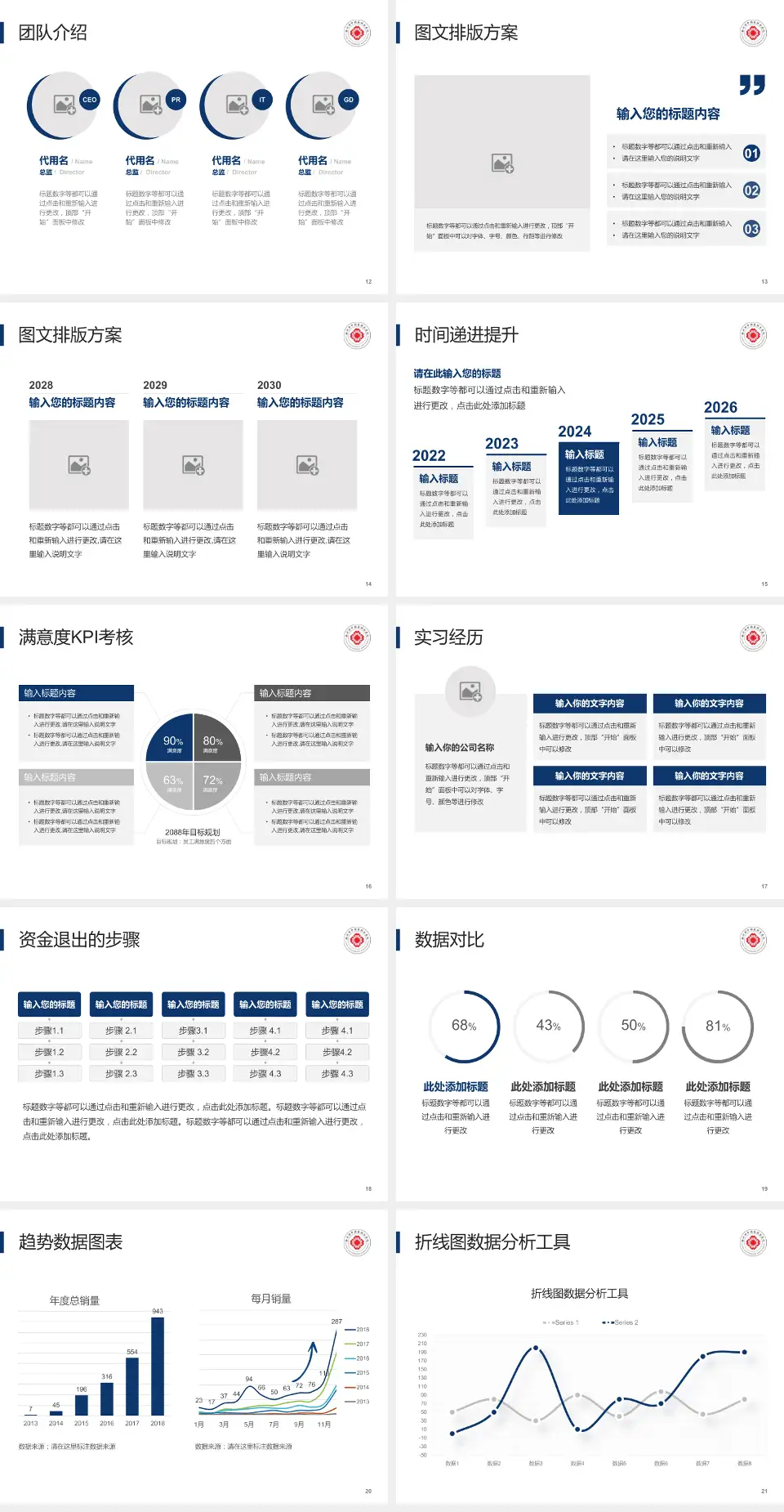 滁州市中西医结合医院培训与教育PPT模板4:3格式幻灯片预览图3
