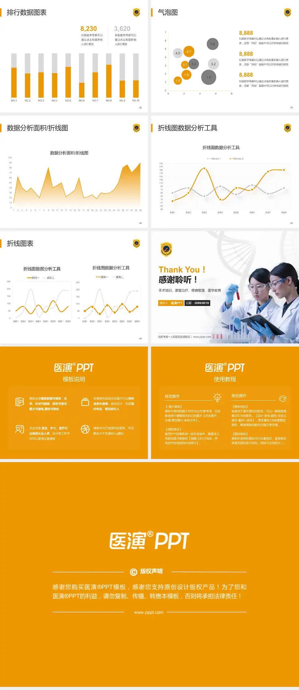 合肥市第一人民医院滨湖院区科研成果展示PPT模板4:3格式幻灯片预览图6