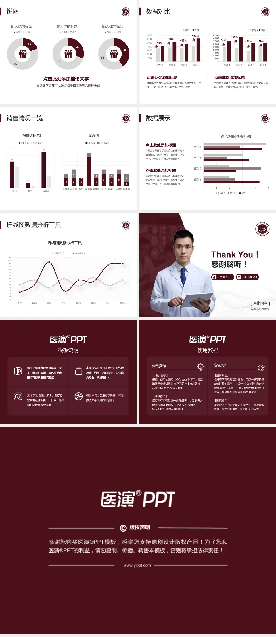 淮北市中医医院病例分享与讨论PPT模板4:3格式幻灯片预览图4