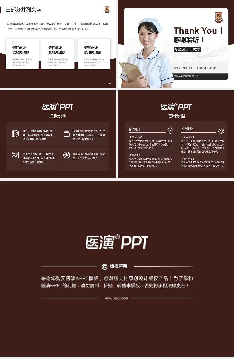 蚌埠医学院第二附属医院护理专业职业生涯规划PPT模板4:3格式幻灯片预览图6