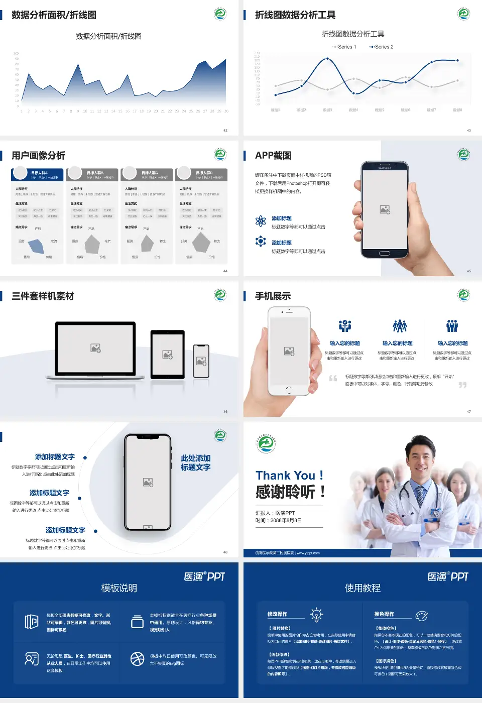 皖南医学院第二附属医院科室介绍与推广PPT模板16:9格式幻灯片预览图6
