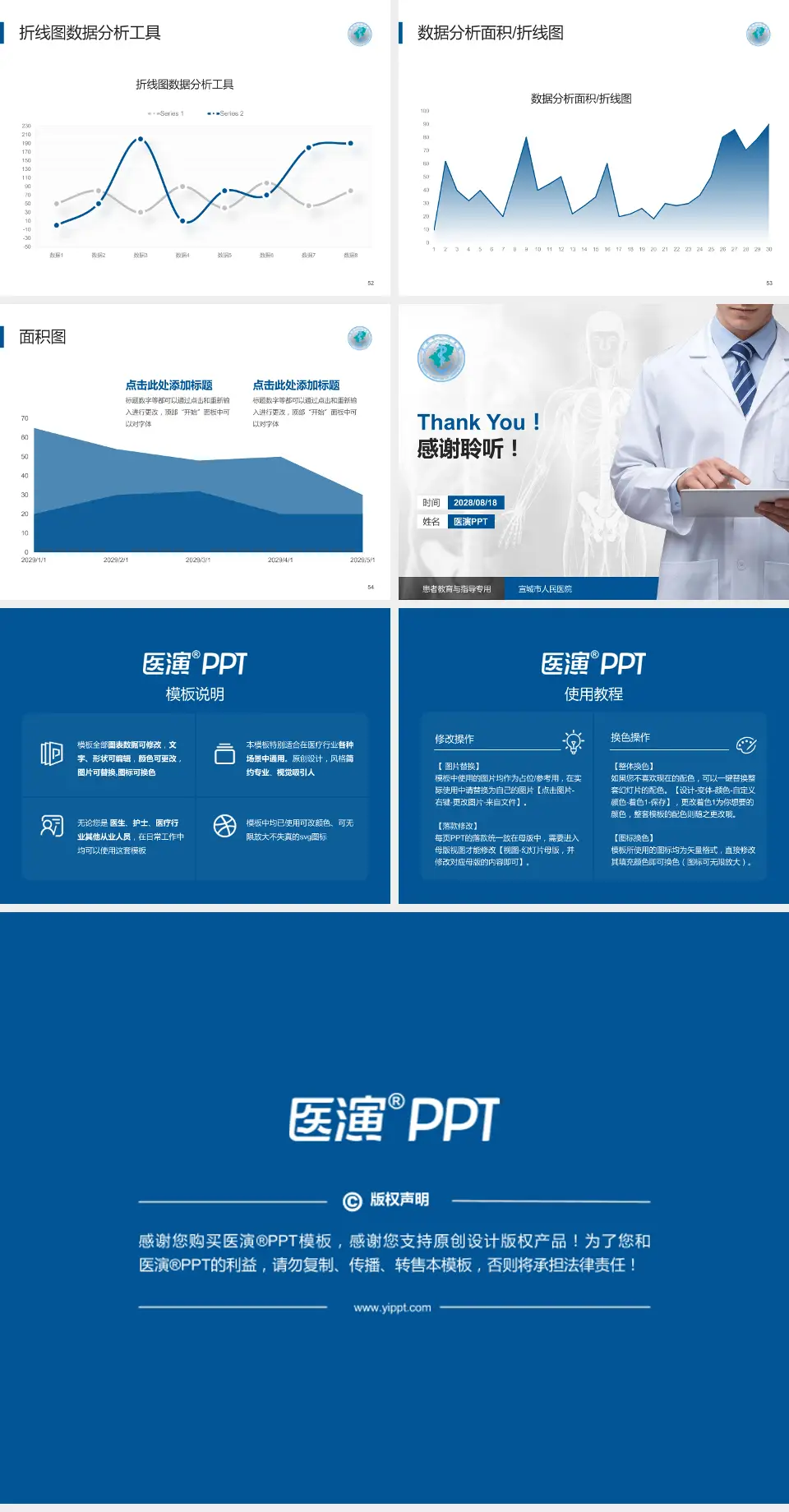 宣城市人民医院患者教育与指导PPT模板4:3格式幻灯片预览图7