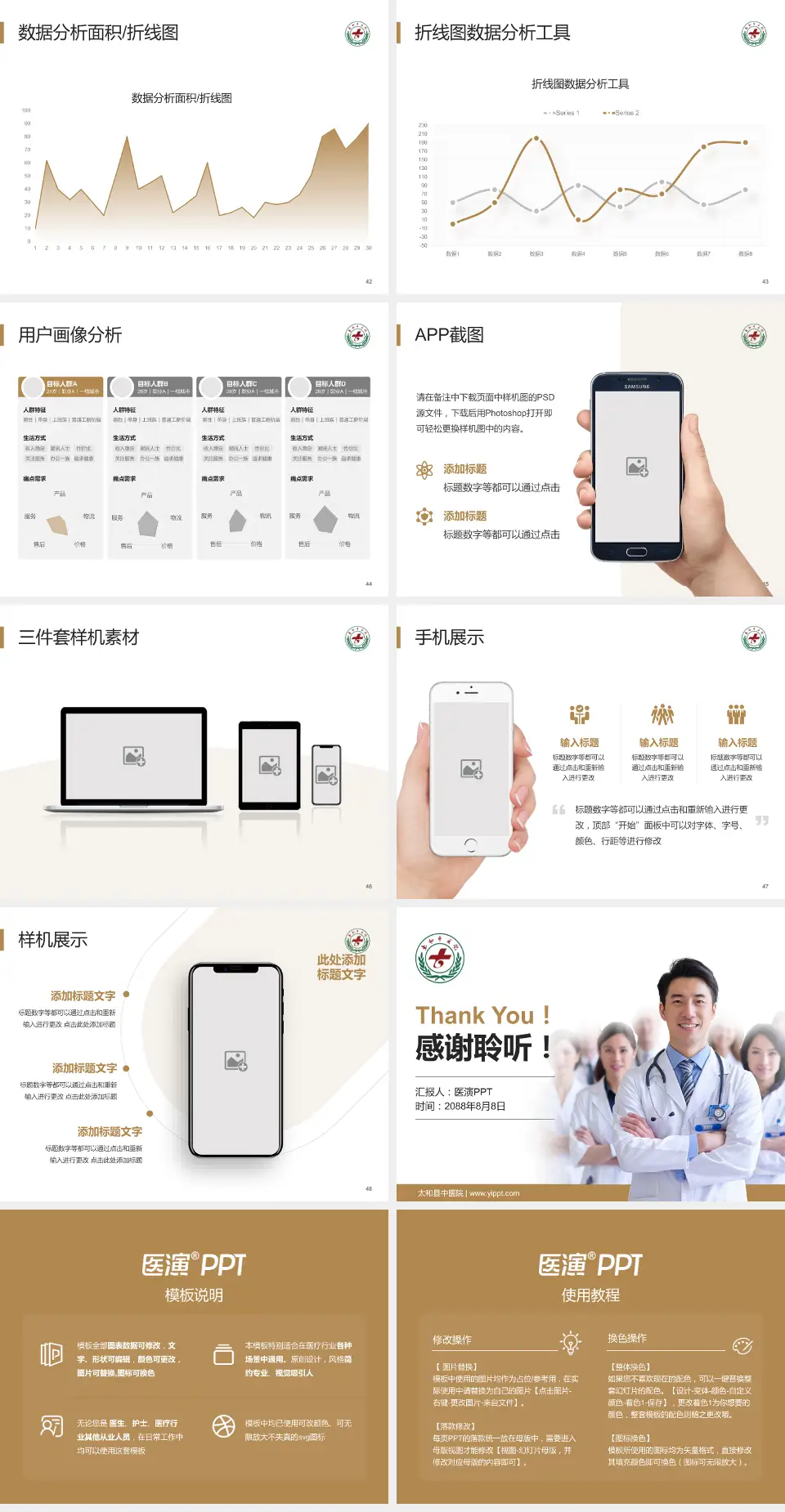 太和县中医院科室介绍与推广PPT模板4:3格式幻灯片预览图6