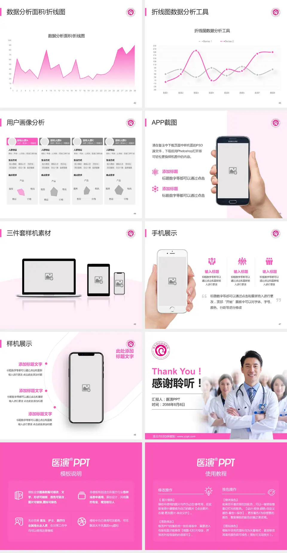 淮北市妇幼保健院科室介绍与推广PPT模板4:3格式幻灯片预览图6