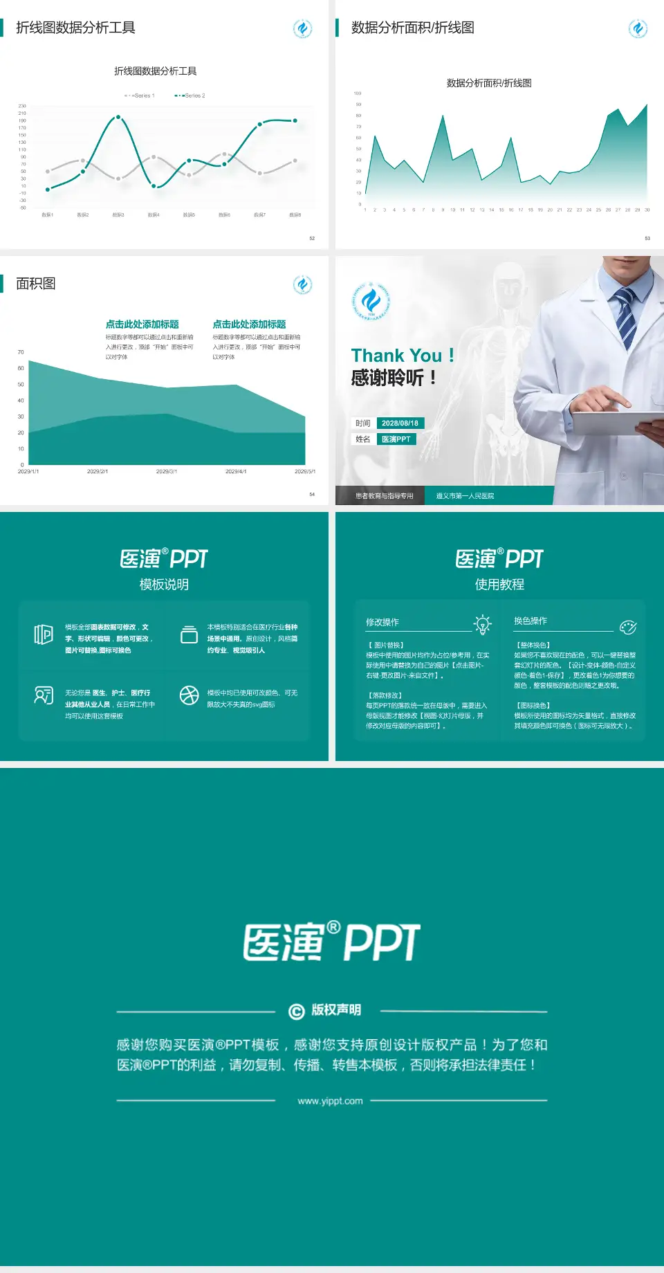 遵义市第一人民医院患者教育与指导PPT模板4:3格式幻灯片预览图7