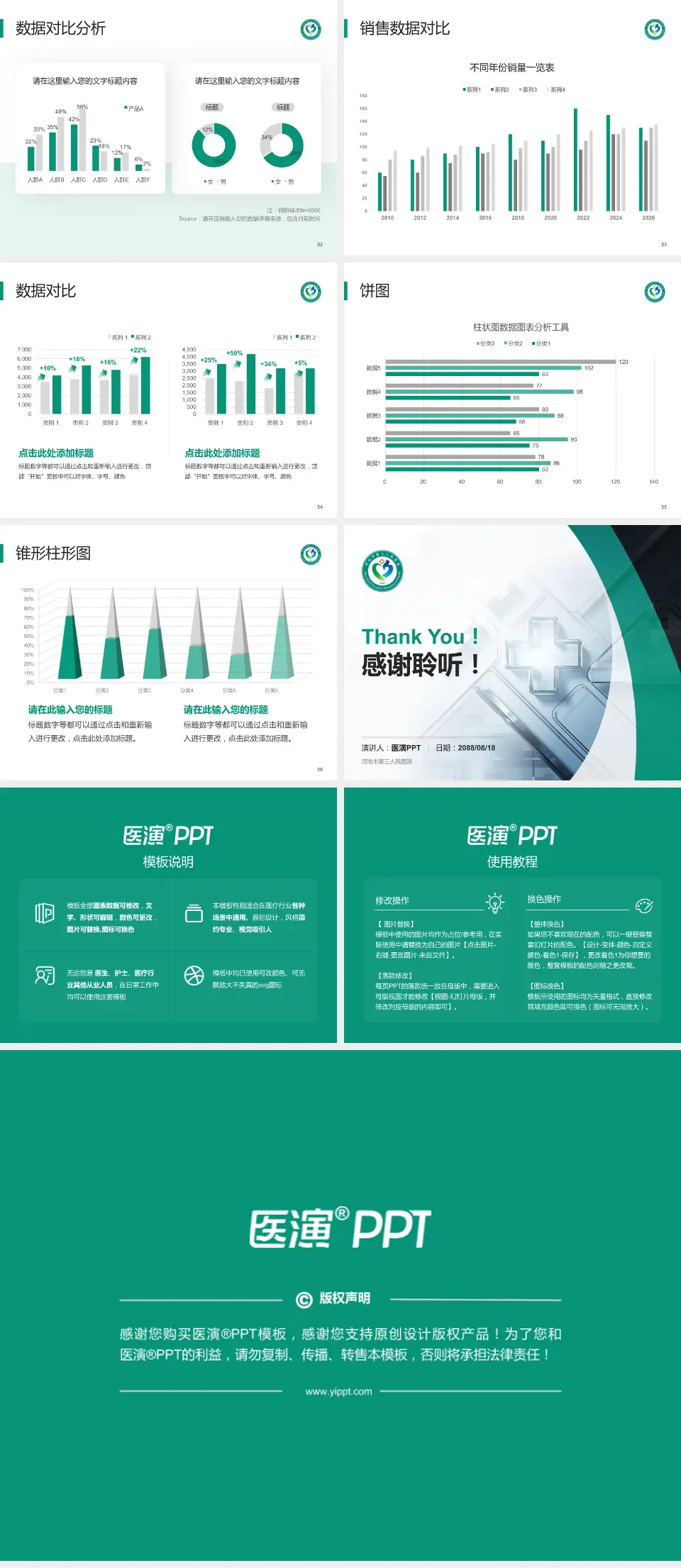 河池市第三人民医院医疗行业比赛专用PPT模板4:3格式幻灯片预览图7