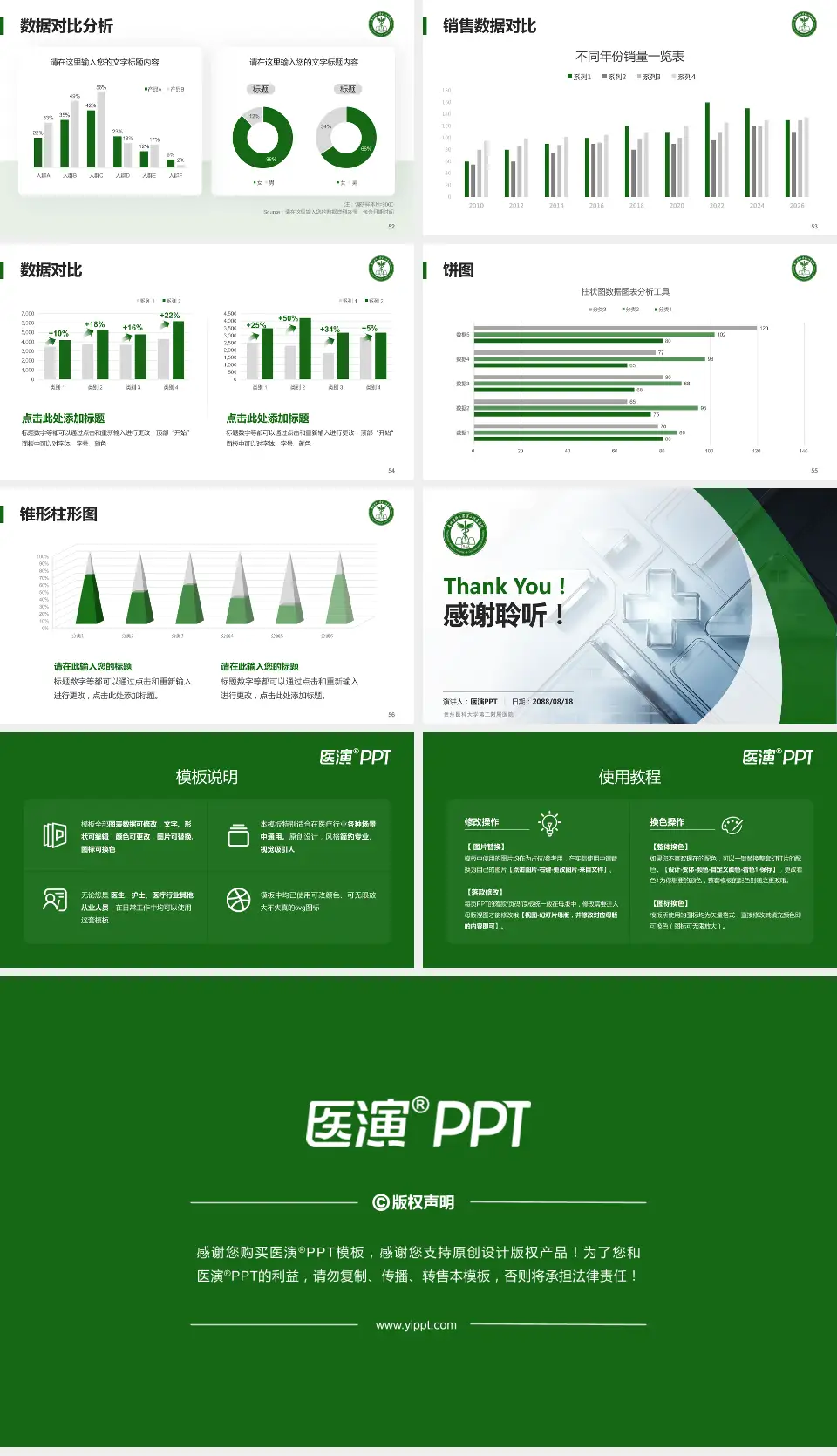 贵州医科大学第二附属医院医疗行业比赛专用PPT模板16:9格式幻灯片预览图7