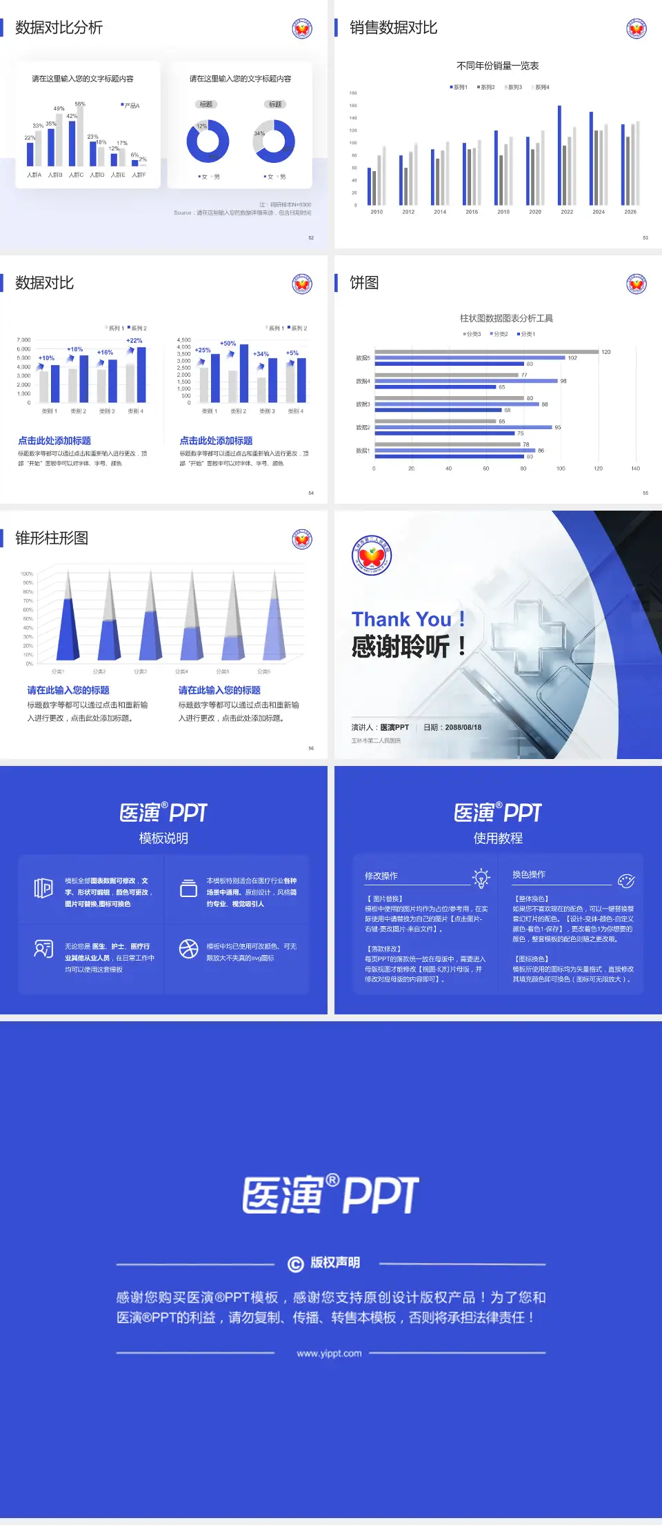 玉林市第二人民医院医疗行业比赛专用PPT模板4:3格式幻灯片预览图7