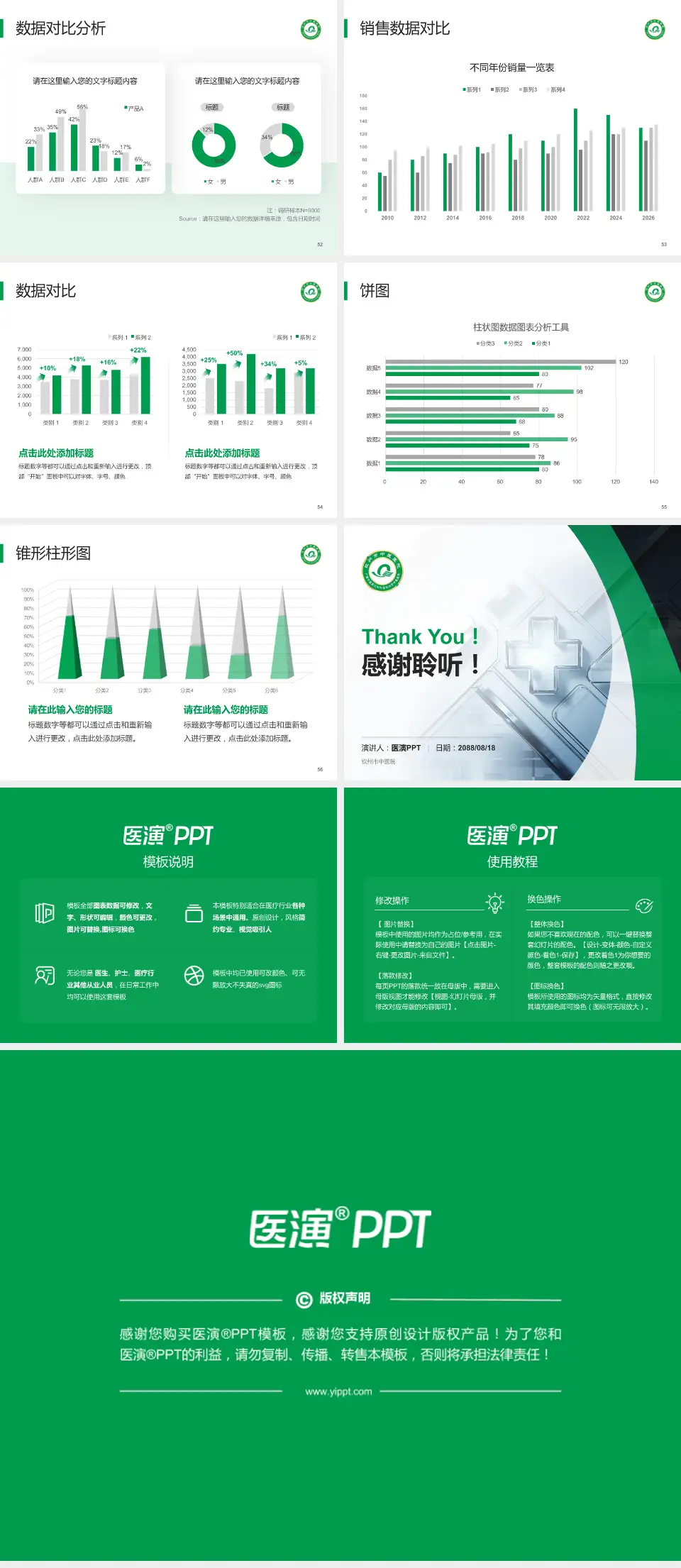 钦州市中医院医疗行业比赛专用PPT模板4:3格式幻灯片预览图7