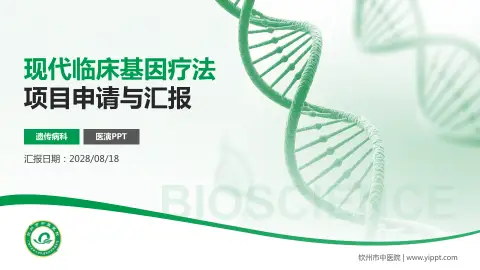 钦州市中医院项目申请与汇报PPT模板