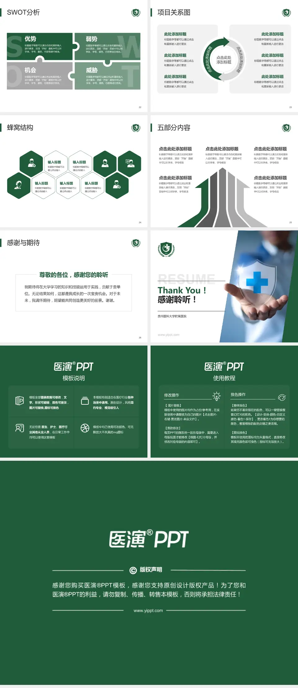 贵州医科大学附属医院个人求职应聘简历PPT模板4:3格式幻灯片预览图4