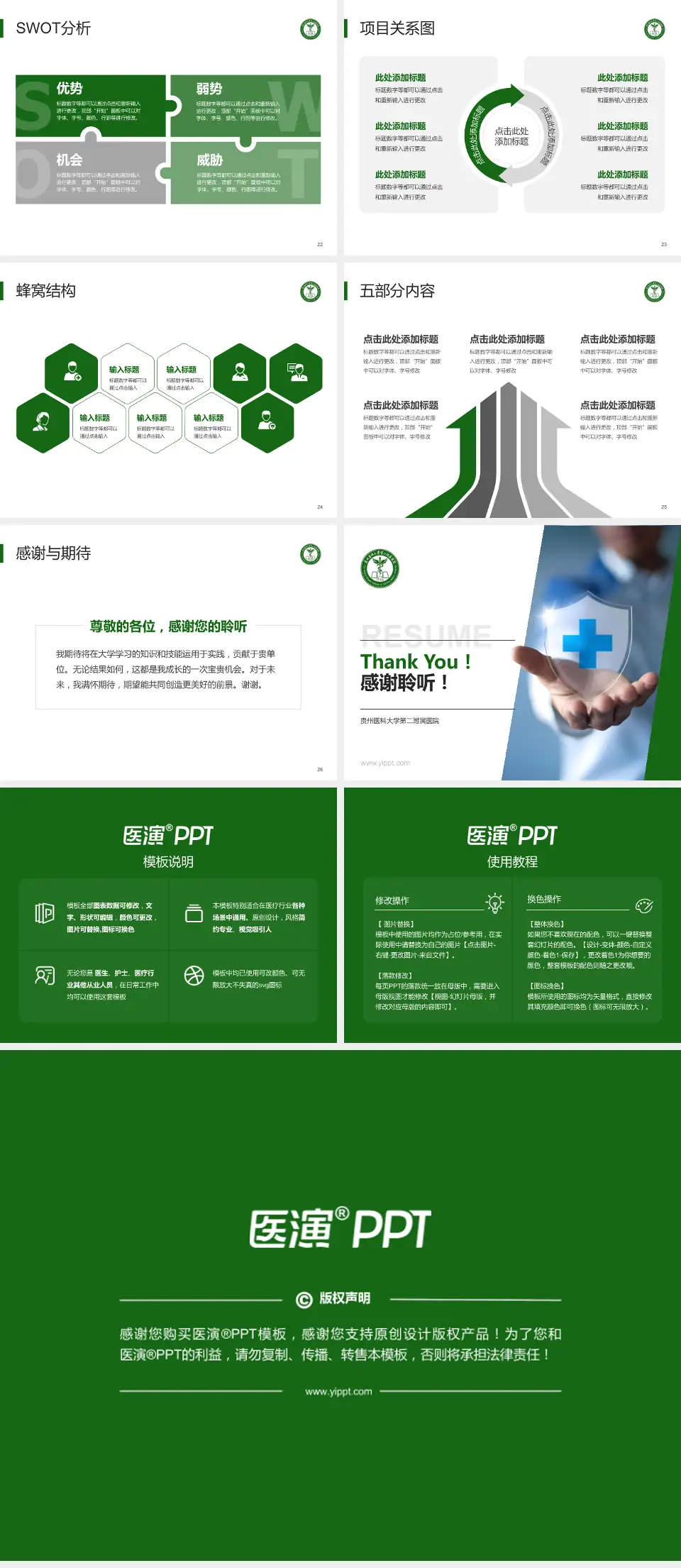 贵州医科大学第二附属医院个人求职应聘简历PPT模板4:3格式幻灯片预览图4