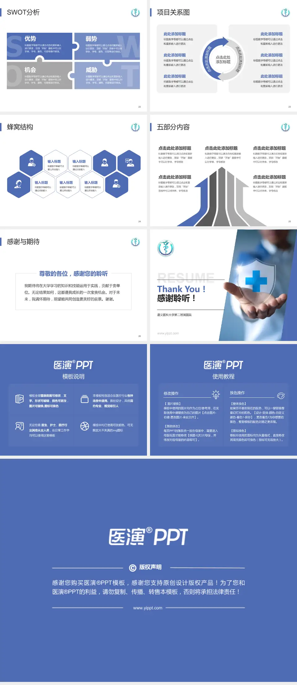 遵义医科大学第二附属医院个人求职应聘简历PPT模板4:3格式幻灯片预览图4