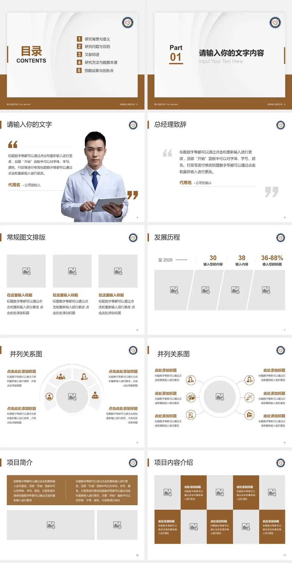 黔南州中医医院医院管理报告PPT模板4:3格式幻灯片预览图2