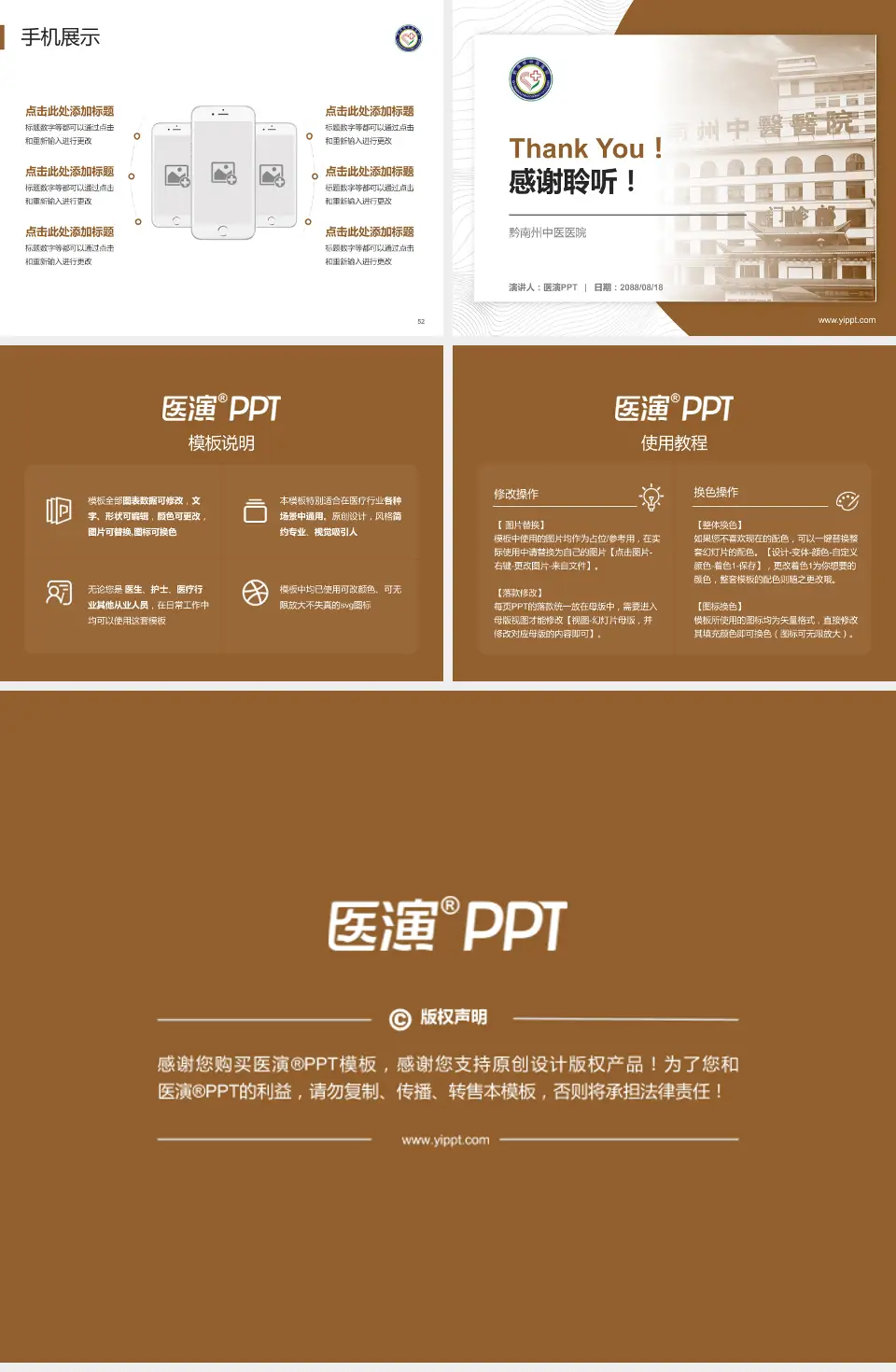 黔南州中医医院医院管理报告PPT模板4:3格式幻灯片预览图7