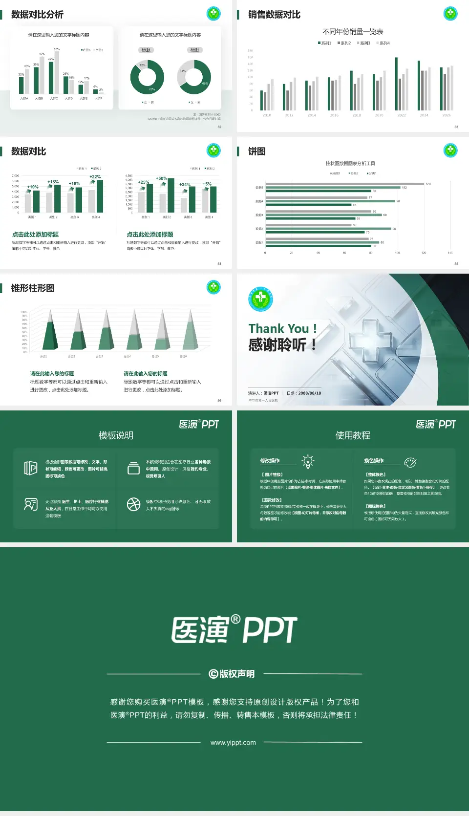 毕节市第一人民医院医疗行业比赛专用PPT模板16:9格式幻灯片预览图7