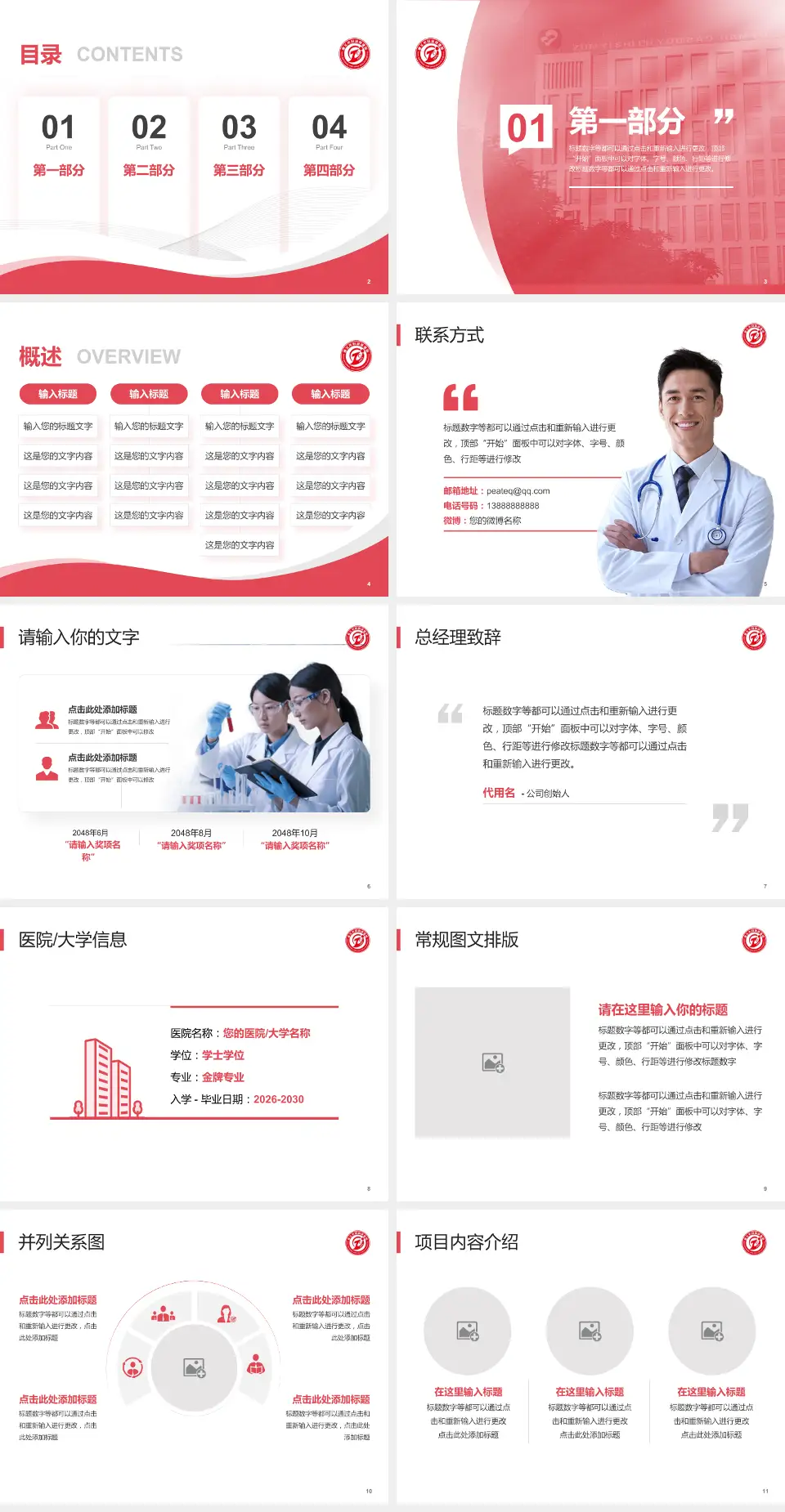 遵义市妇幼保健院中华路院区会议与研讨会PPT模板4:3格式幻灯片预览图2