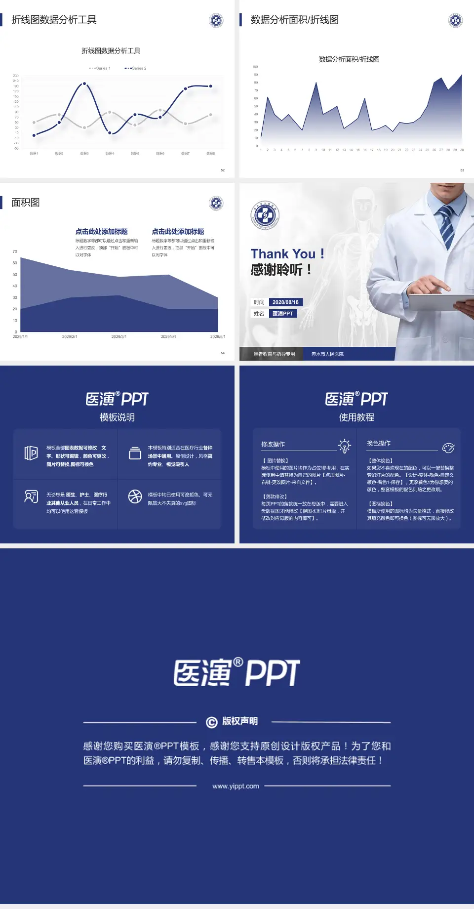 赤水市人民医院患者教育与指导PPT模板4:3格式幻灯片预览图7