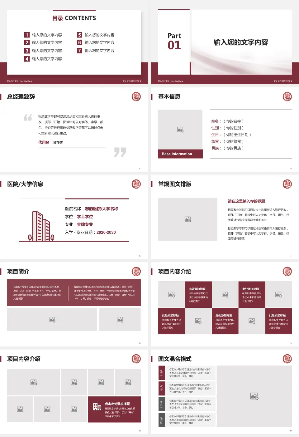 德江县民族中医院个人求职应聘简历PPT模板16:9格式幻灯片预览图2