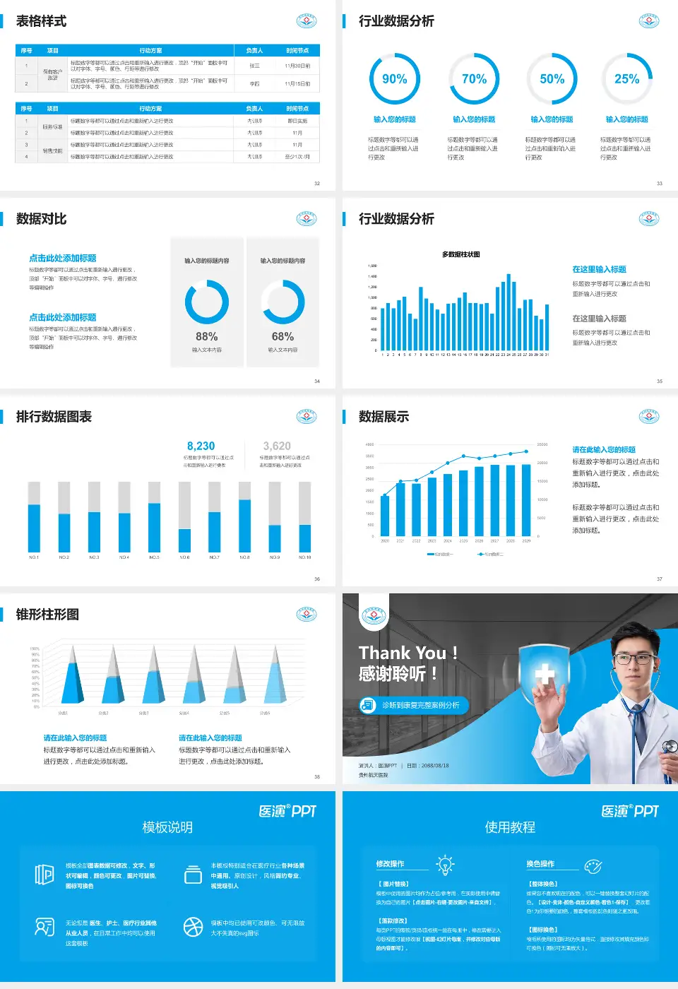 贵州航天医院医疗知识普及PPT模板16:9格式幻灯片预览图5