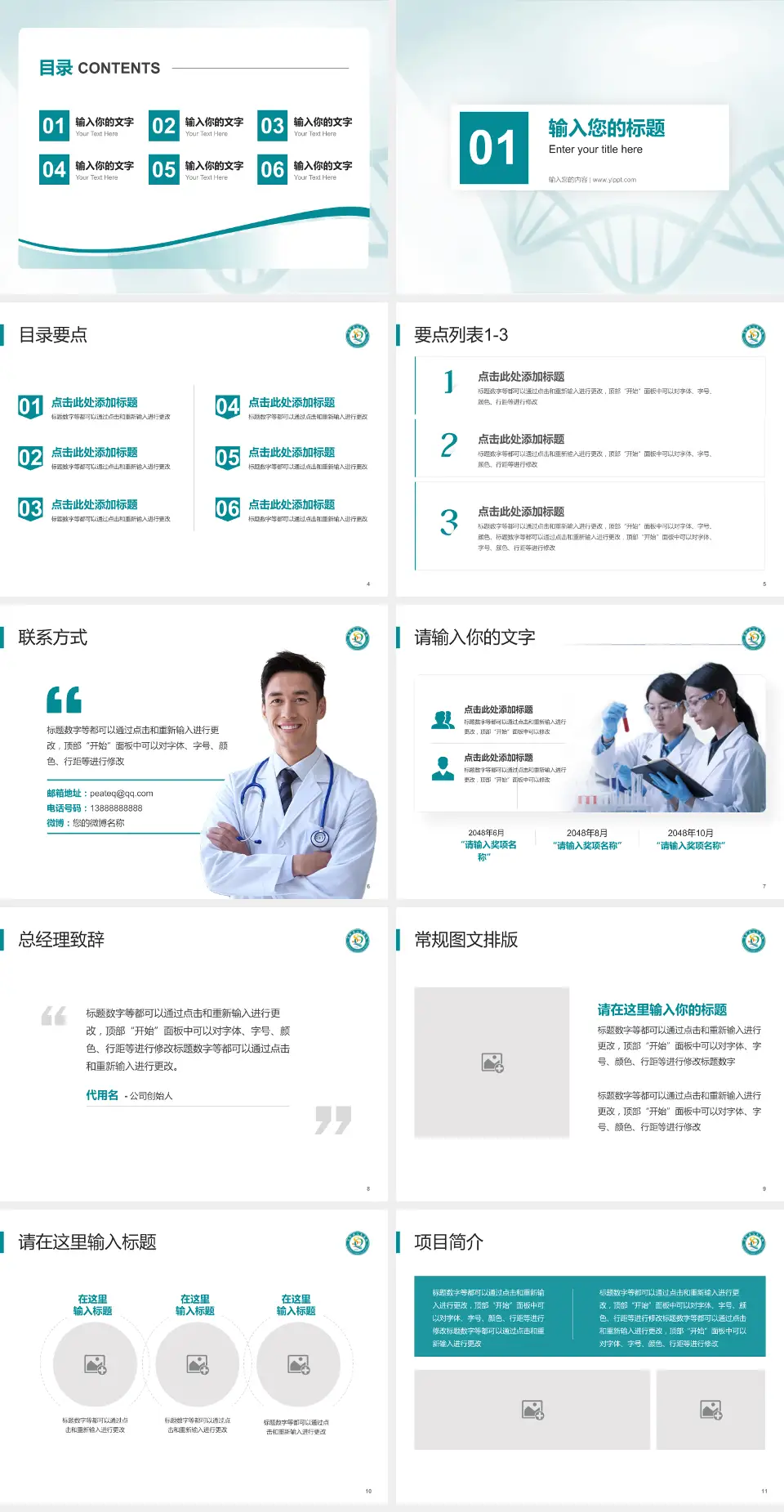 石阡县人民医院项目申请与汇报PPT模板4:3格式幻灯片预览图2