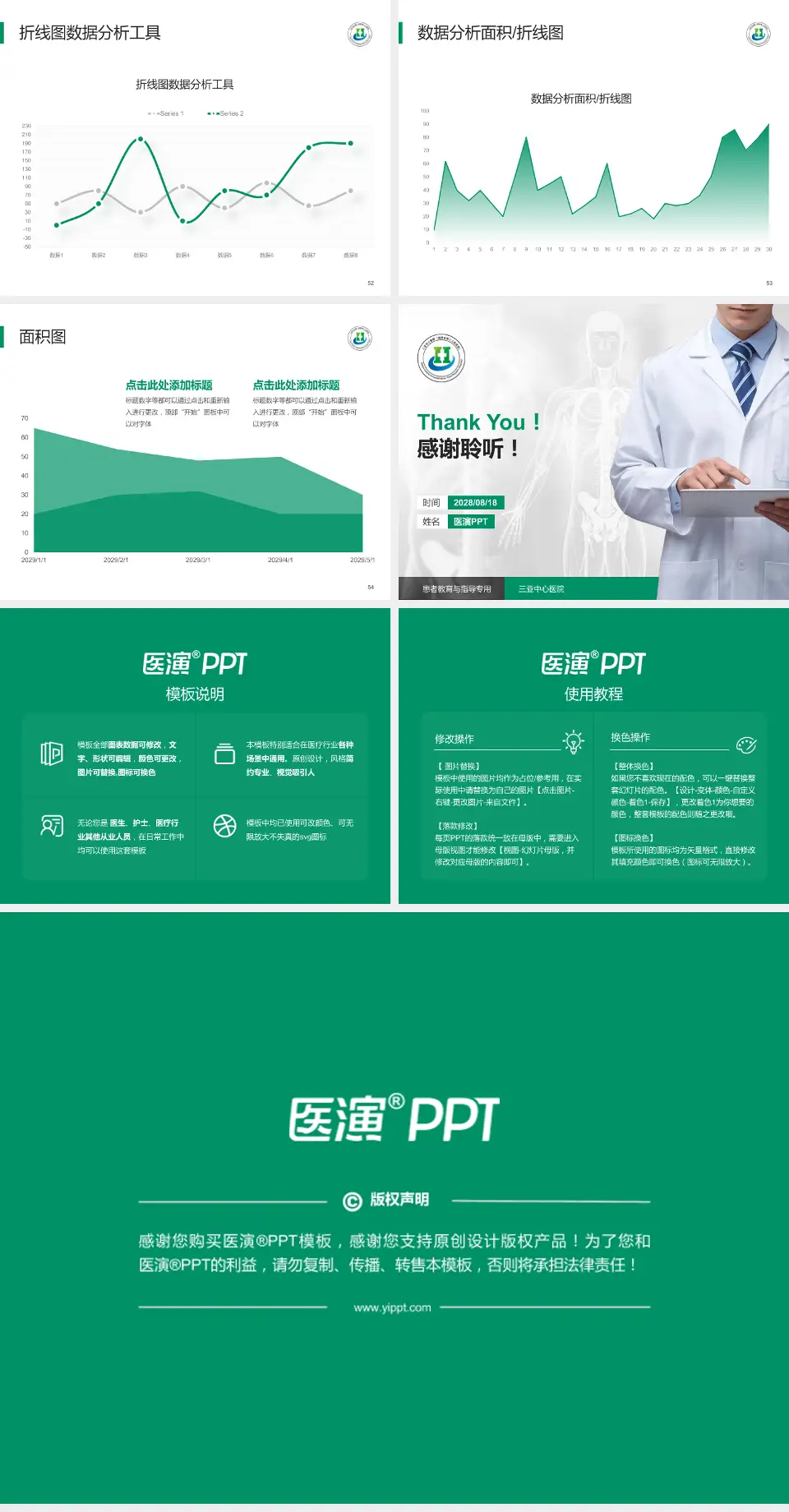 三亚中心医院患者教育与指导PPT模板4:3格式幻灯片预览图7