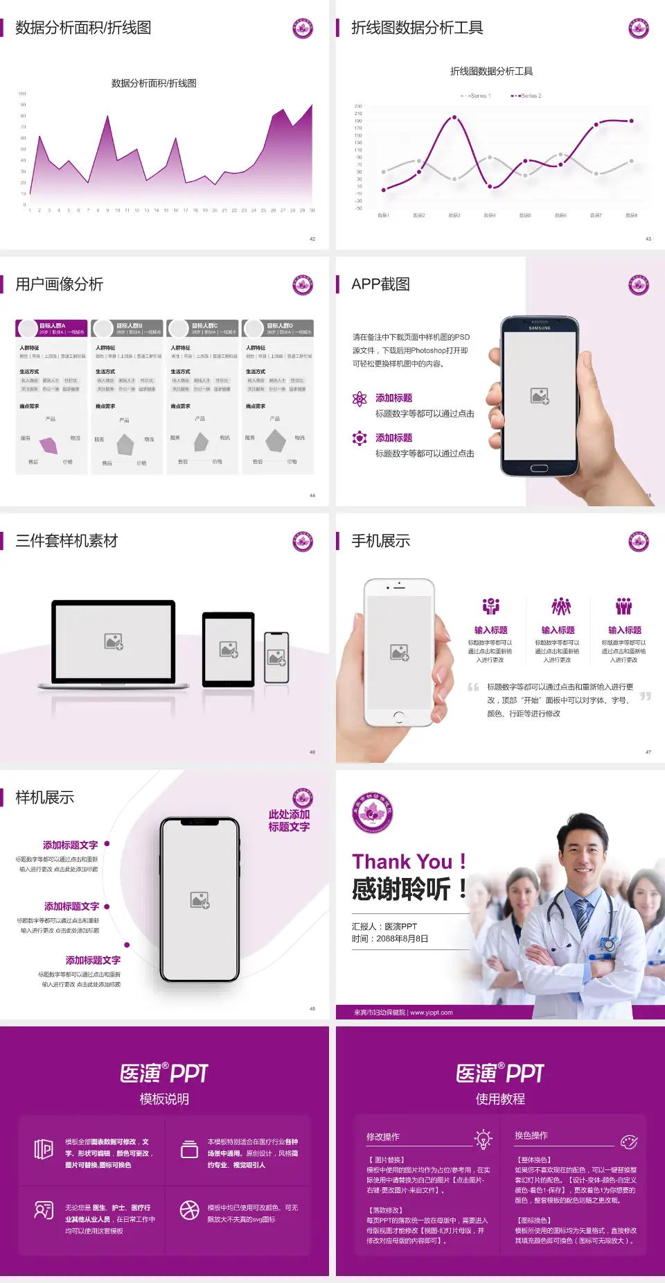 来宾市妇幼保健院科室介绍与推广PPT模板4:3格式幻灯片预览图6