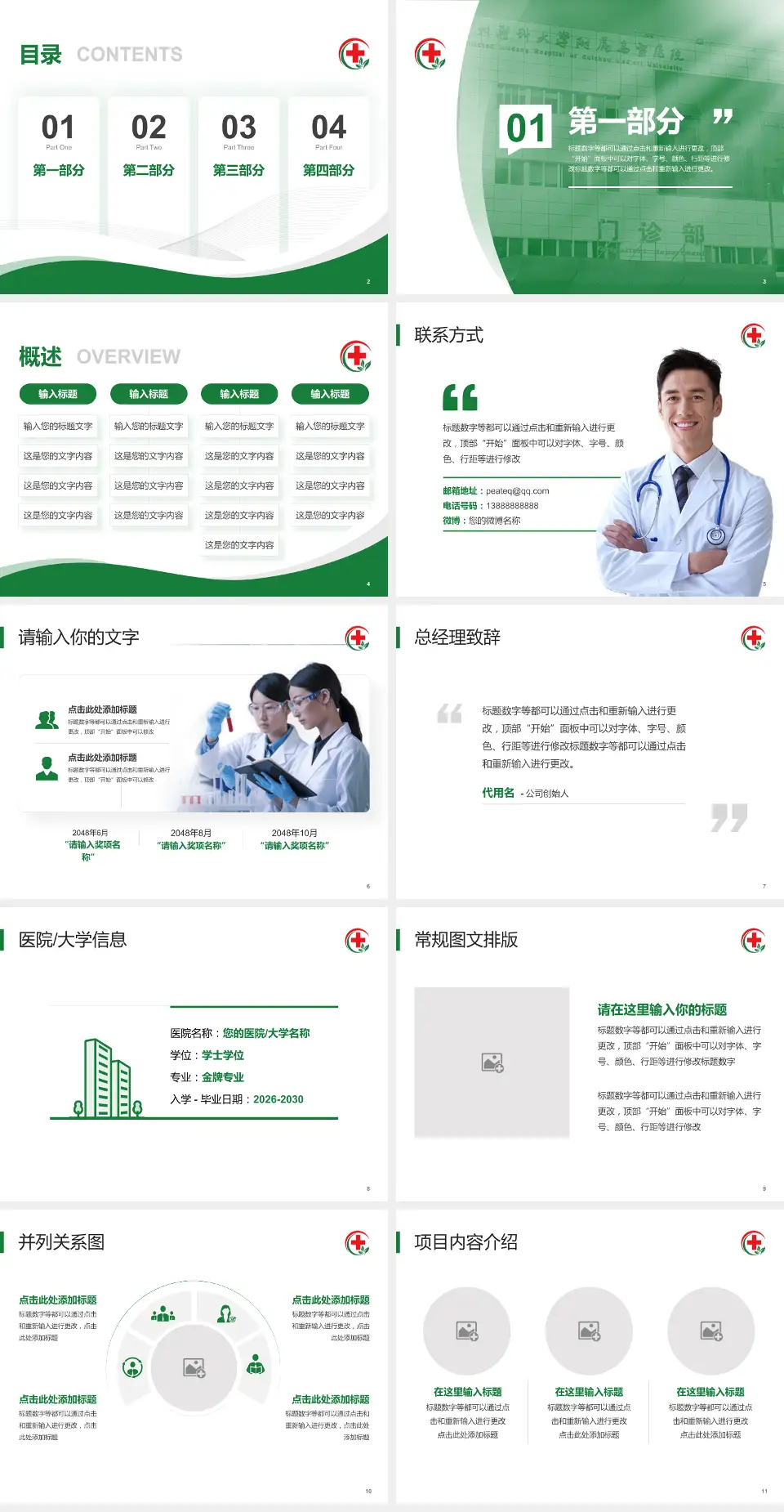 贵州医科大学附属乌当医院会议与研讨会PPT模板4:3格式幻灯片预览图2