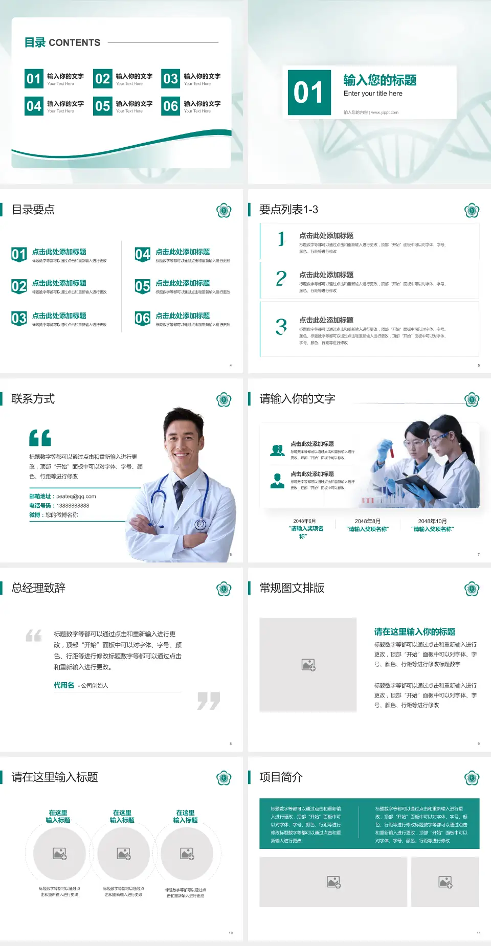 黔西南州人民医院项目申请与汇报PPT模板4:3格式幻灯片预览图2