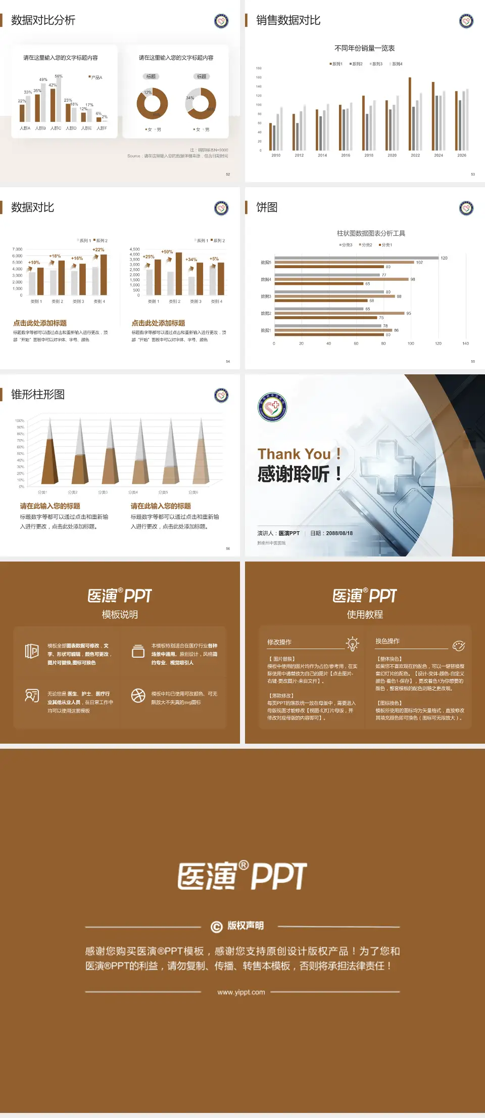 黔南州中医医院医疗行业比赛专用PPT模板4:3格式幻灯片预览图7