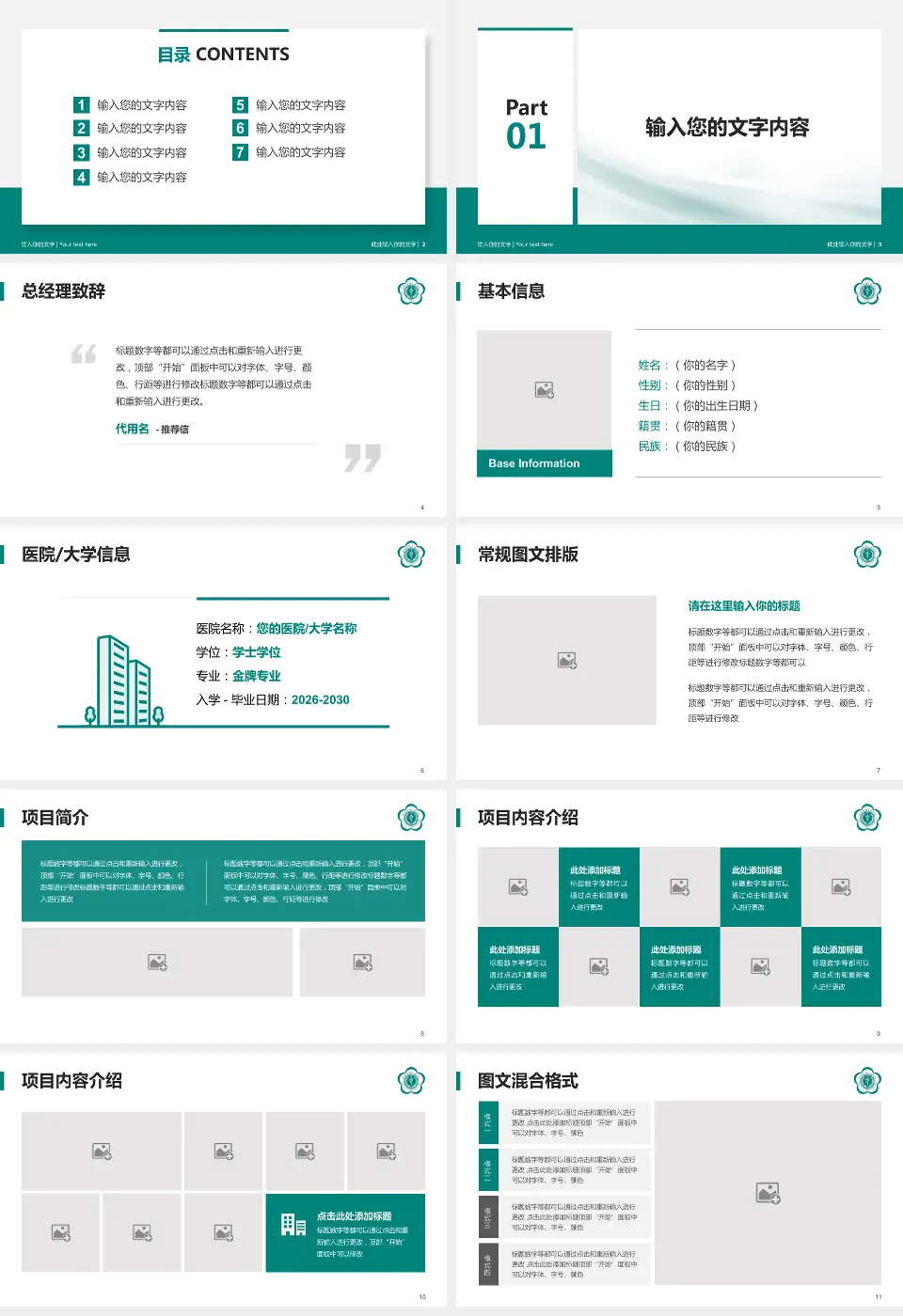 黔西南州人民医院个人求职应聘简历PPT模板16:9格式幻灯片预览图2