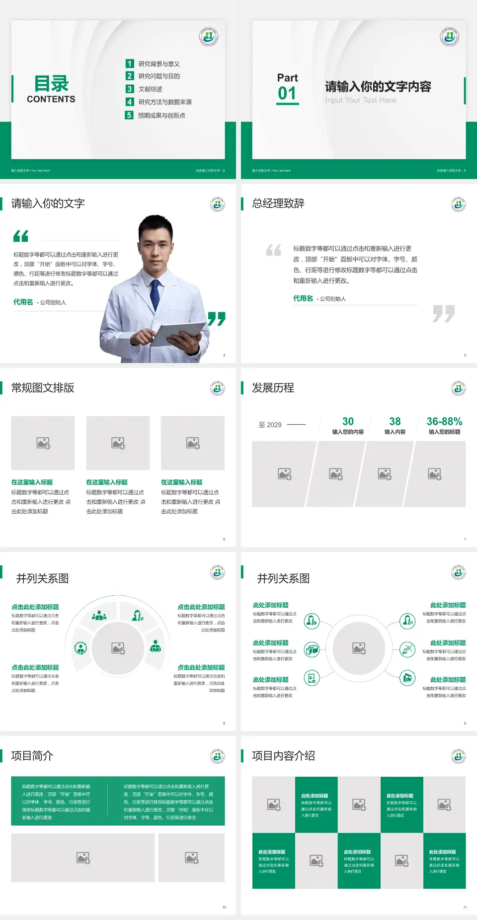 三亚中心医院医院管理报告PPT模板4:3格式幻灯片预览图2