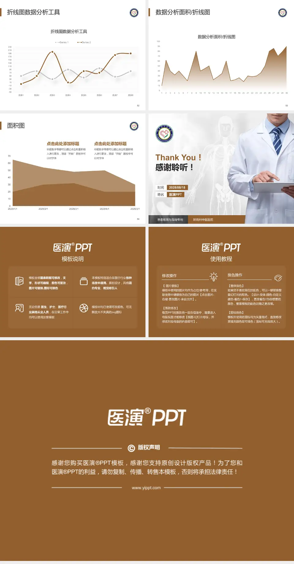 黔南州中医医院患者教育与指导PPT模板4:3格式幻灯片预览图7