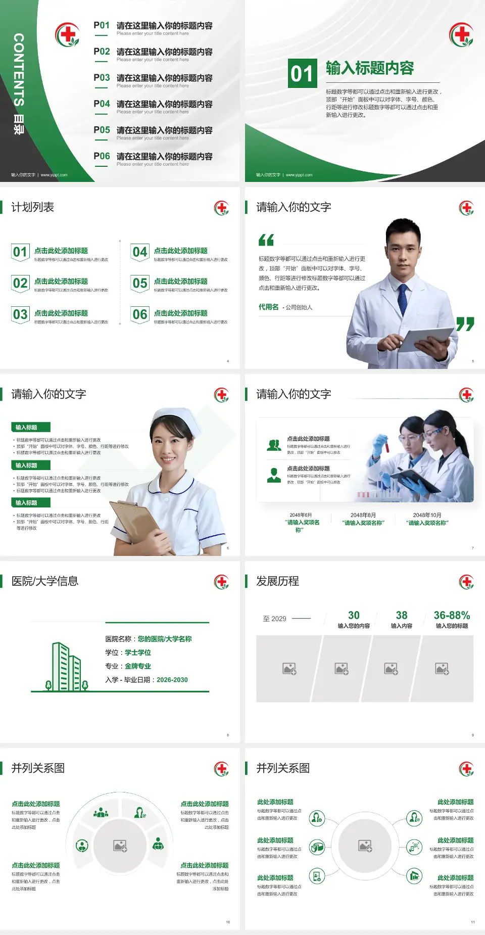 贵州医科大学附属乌当医院医疗行业比赛专用PPT模板4:3格式幻灯片预览图2
