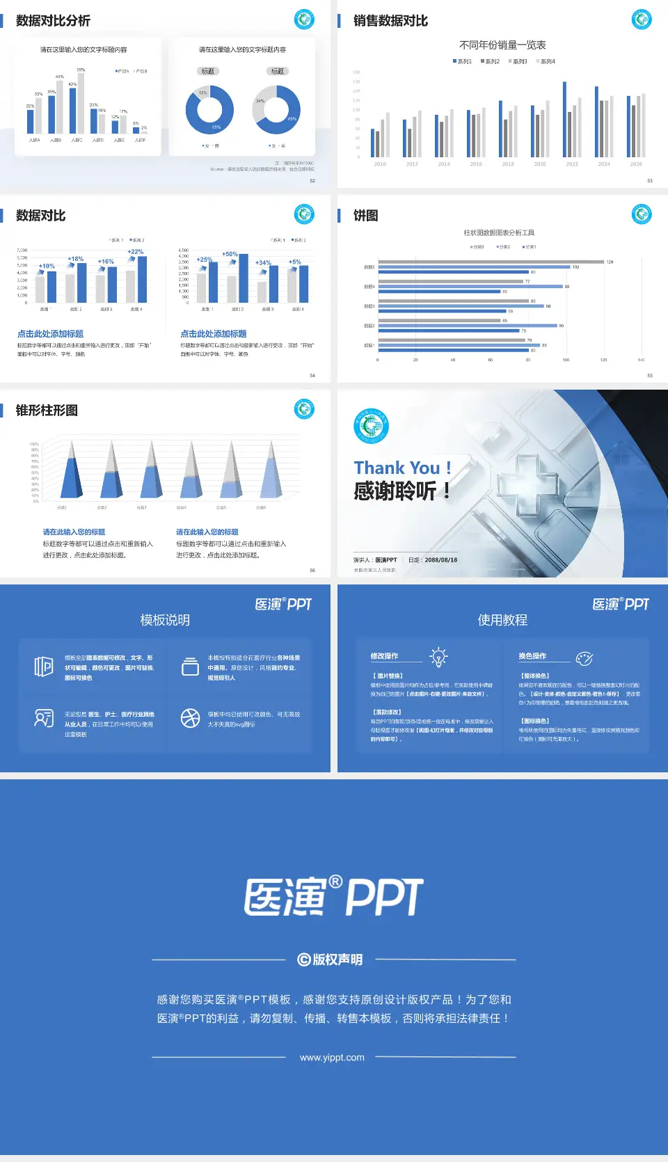贵阳市第三人民医院医疗行业比赛专用PPT模板16:9格式幻灯片预览图7