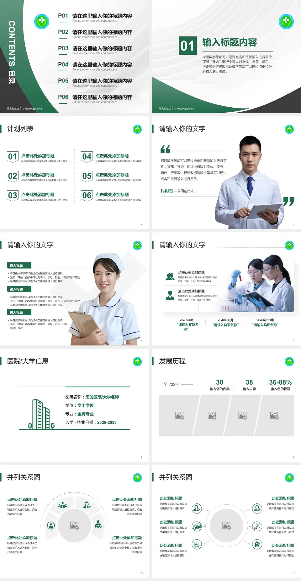 毕节市第一人民医院医疗行业比赛专用PPT模板4:3格式幻灯片预览图2