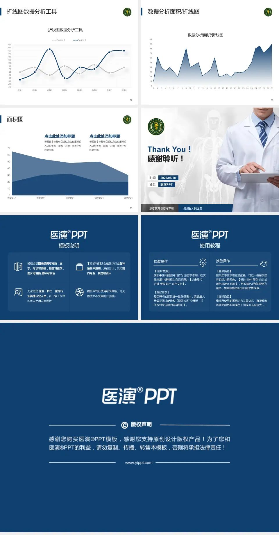 贵州省人民医院患者教育与指导PPT模板4:3格式幻灯片预览图7