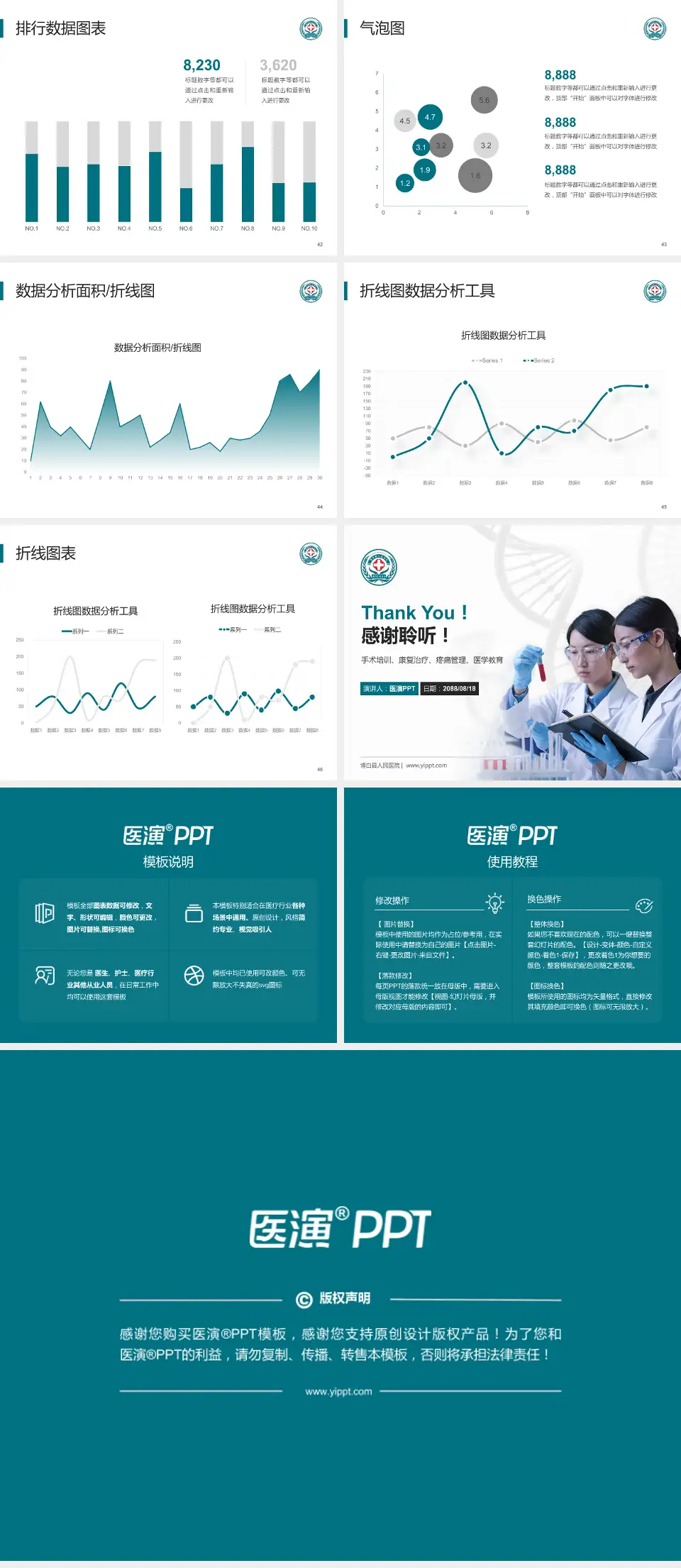 博白县人民医院科研成果展示PPT模板4:3格式幻灯片预览图6