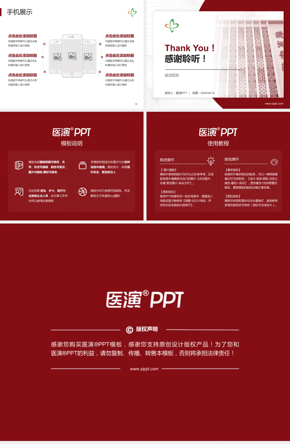 镜湖医院医院管理报告PPT模板4:3格式幻灯片预览图7