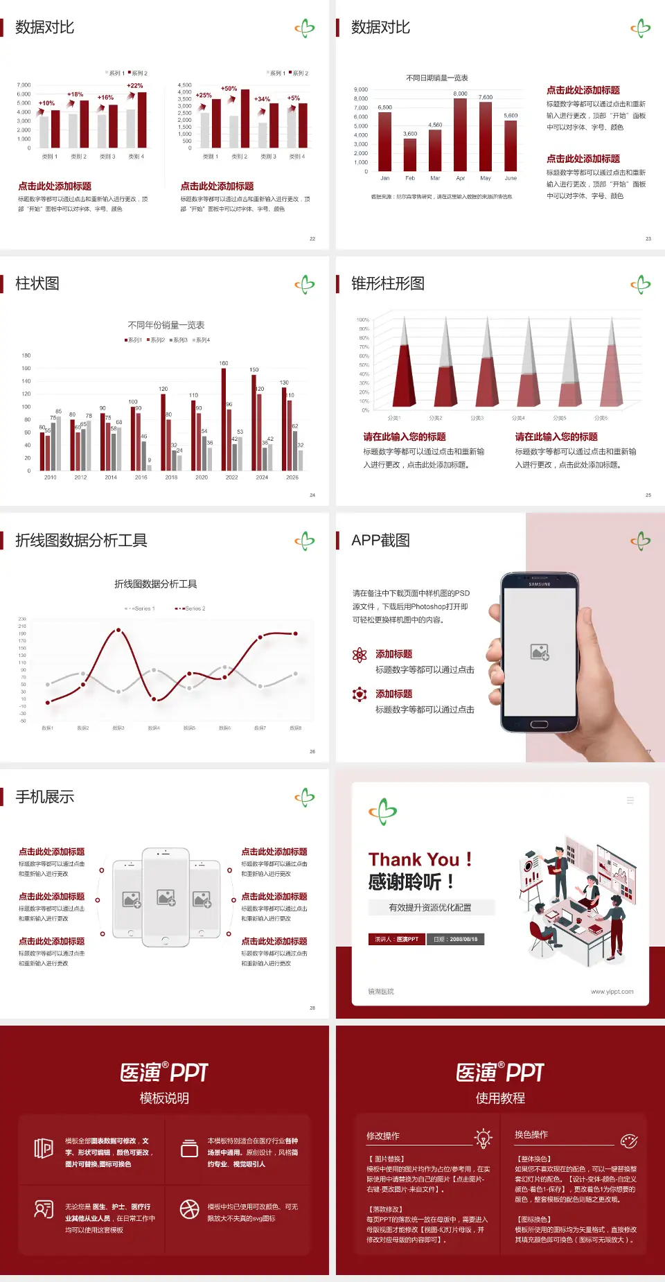镜湖医院财务与预算报告PPT模板4:3格式幻灯片预览图4