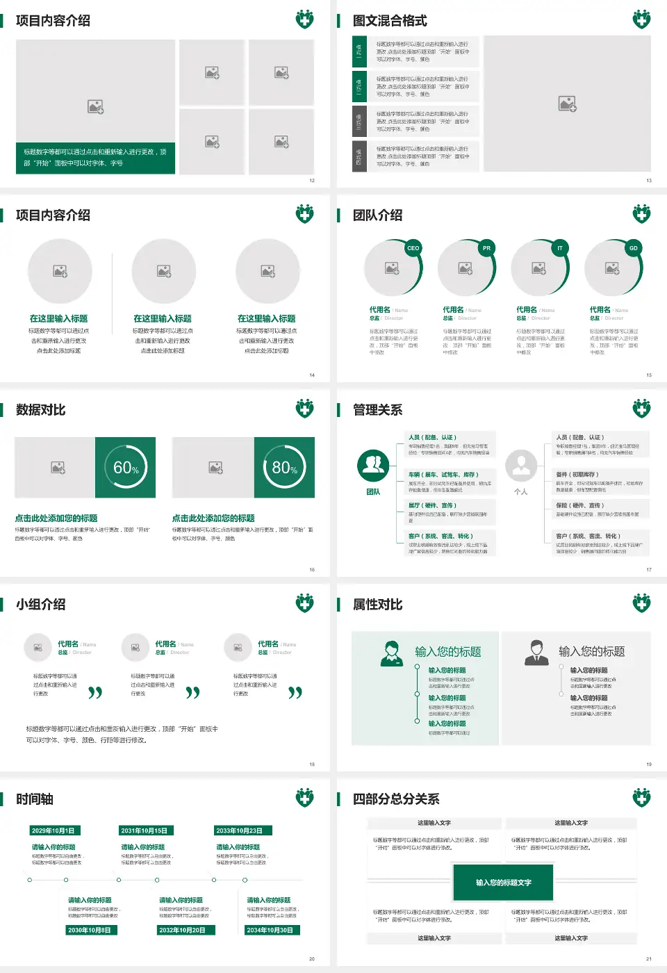 仁伯爵综合医院科室介绍与推广PPT模板16:9格式幻灯片预览图3