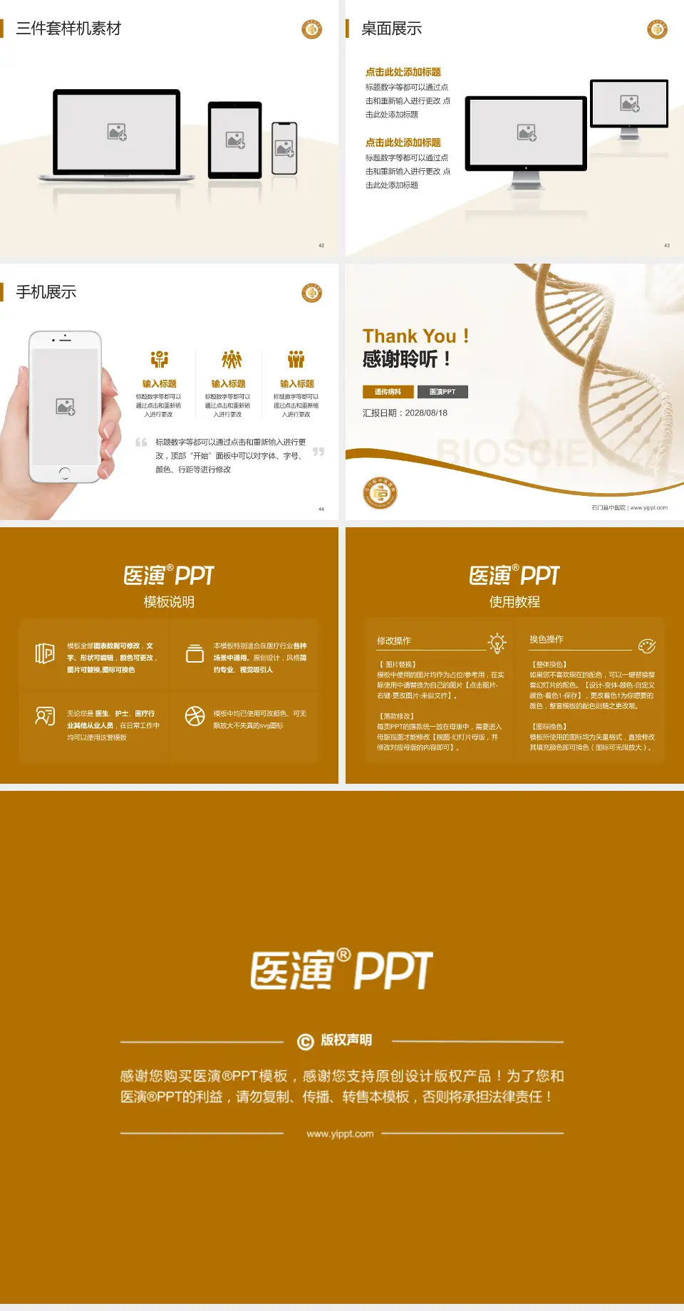 石门县中医院项目申请与汇报PPT模板4:3格式幻灯片预览图6